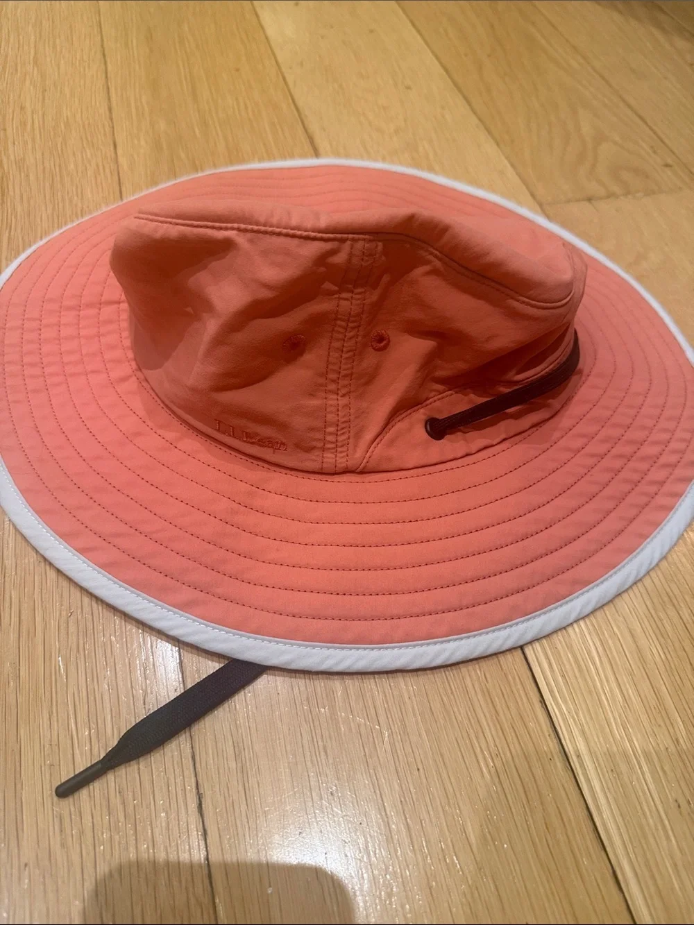 L.L. Bean Coral Sun Hat for Kids with White Trim